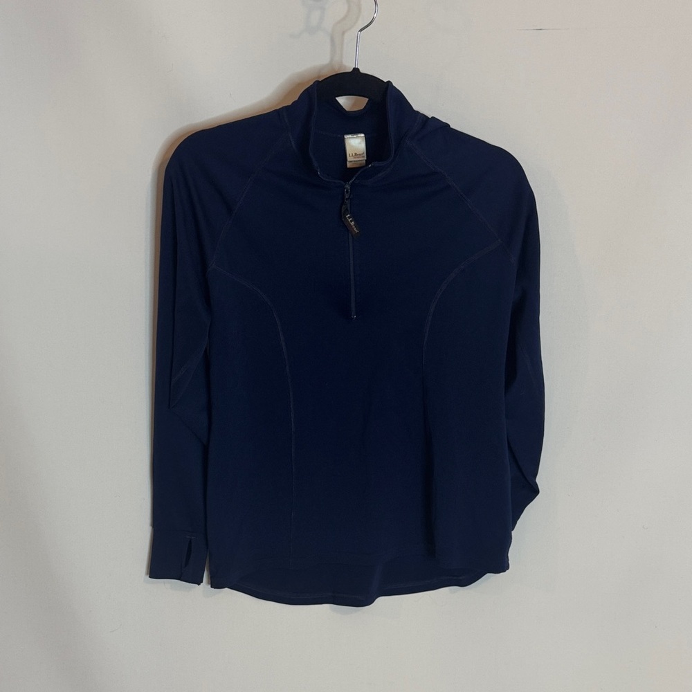 L.L. Bean Women's Dark Blue Long Sleeve Quarter-Zip